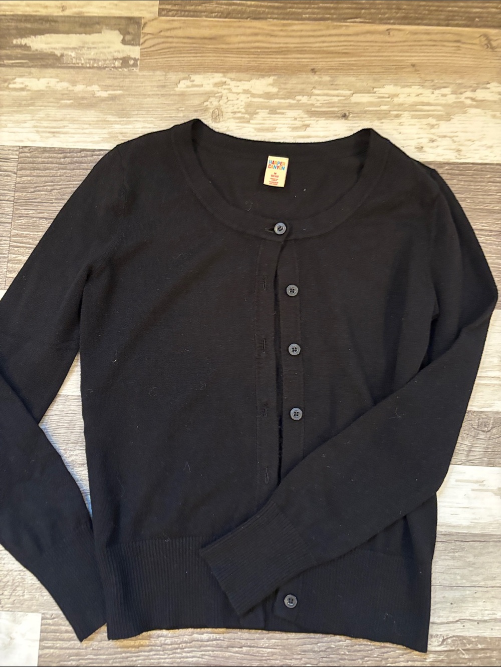 Girls Harper Canyon Black Button-Front Cardigan size 8